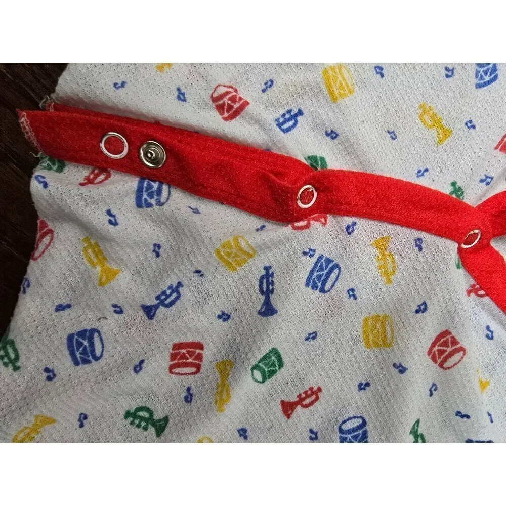 Vintage 90s Primary Colors Musical Instruments Baby Top